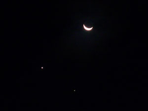 La Luna, Venus y Jpiter