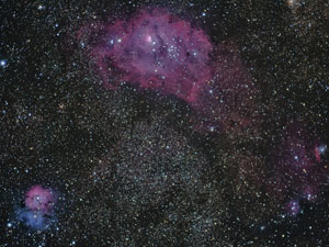 M 8 (laguna), M 20 (Trfida) y NGC 6559