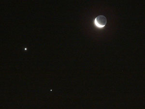 La Luna, Venus y Jpiter