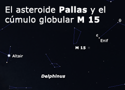 El asteroide Pallas y M 15