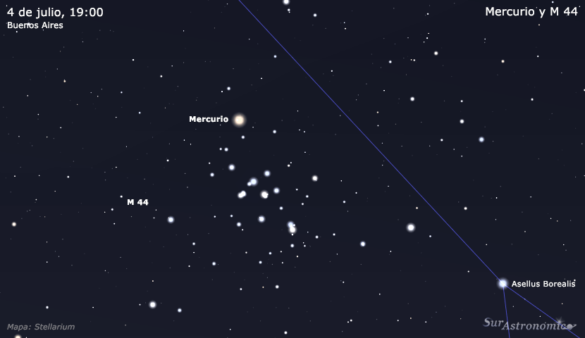 Mercurio y M 44