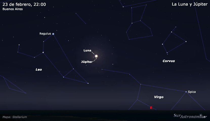 Conjunción entre la Luna y Júpiter