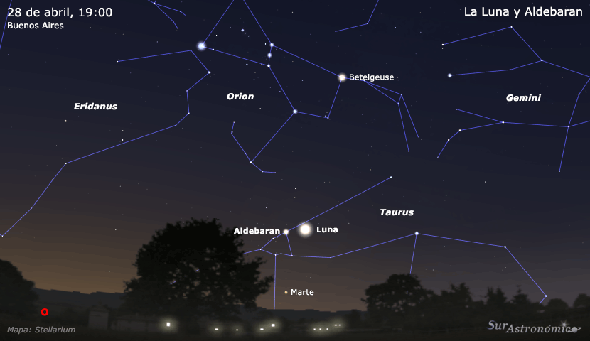 La Luna y Aldebaran