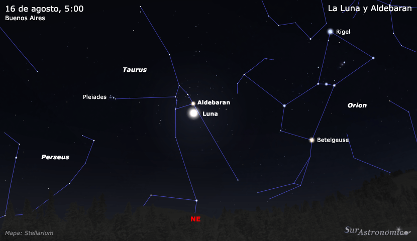 La Luna y Aldebaran