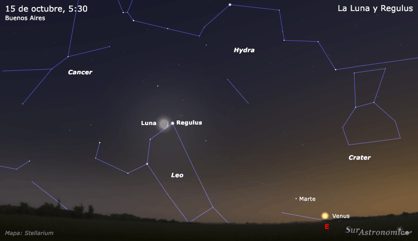 La Luna y Regulus