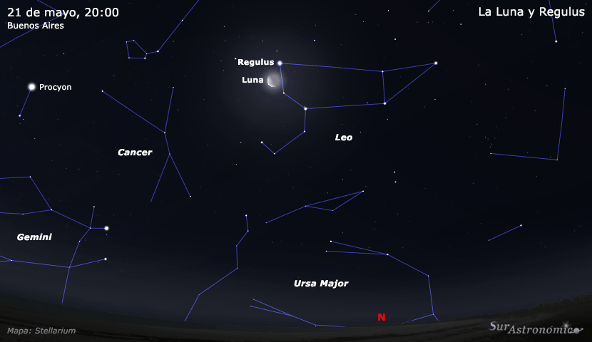 La Luna y Regulus