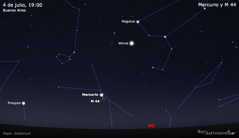 Mercurio y M 44