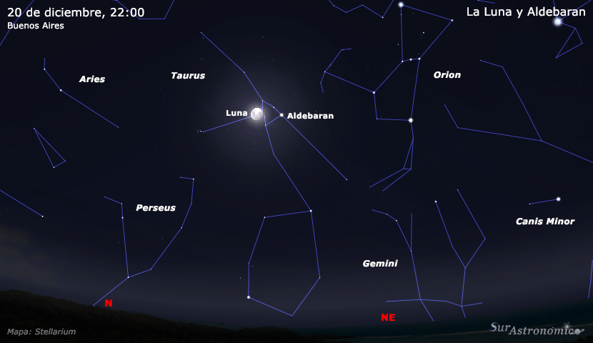 La Luna y Aldebaran