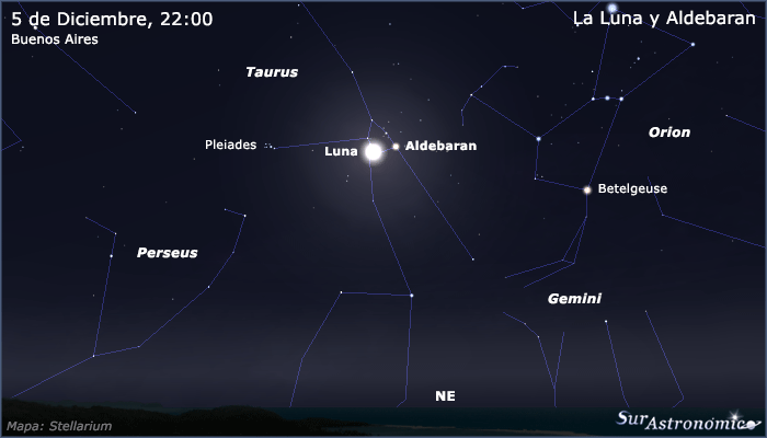 La Luna y Aldebaran