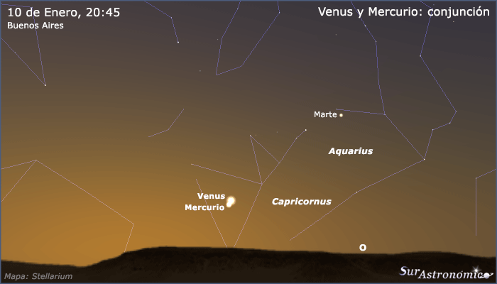 Venus y Mercurio: conjunción